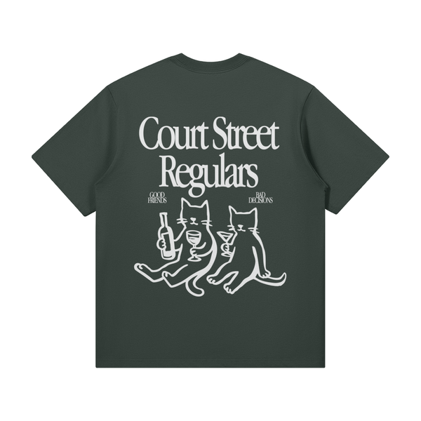 Court Street Regulars Moss Tee, back print