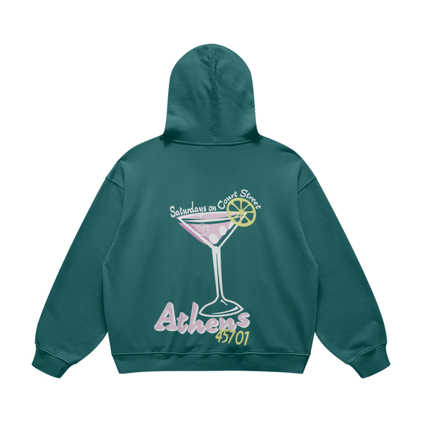 Saturday on Court Street Blueish Green Hoodie