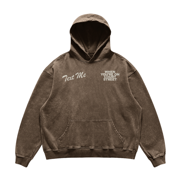 Text Me on Court Brown Hoodie