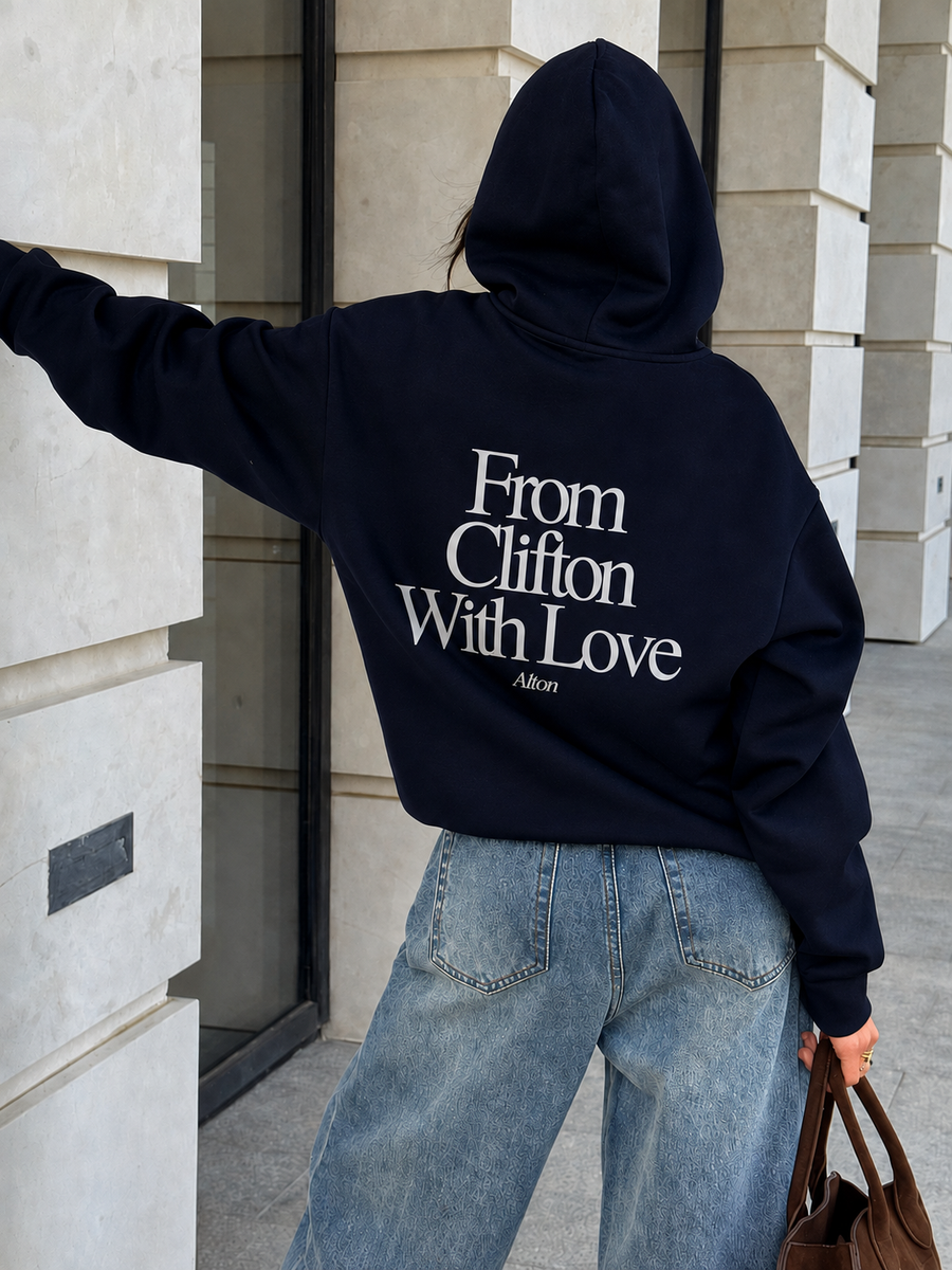 Love Letter From Clifton Navy Hoodie