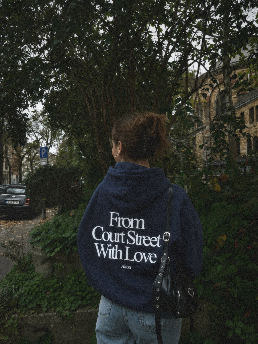 Love Letter From Athens Navy Hoodie