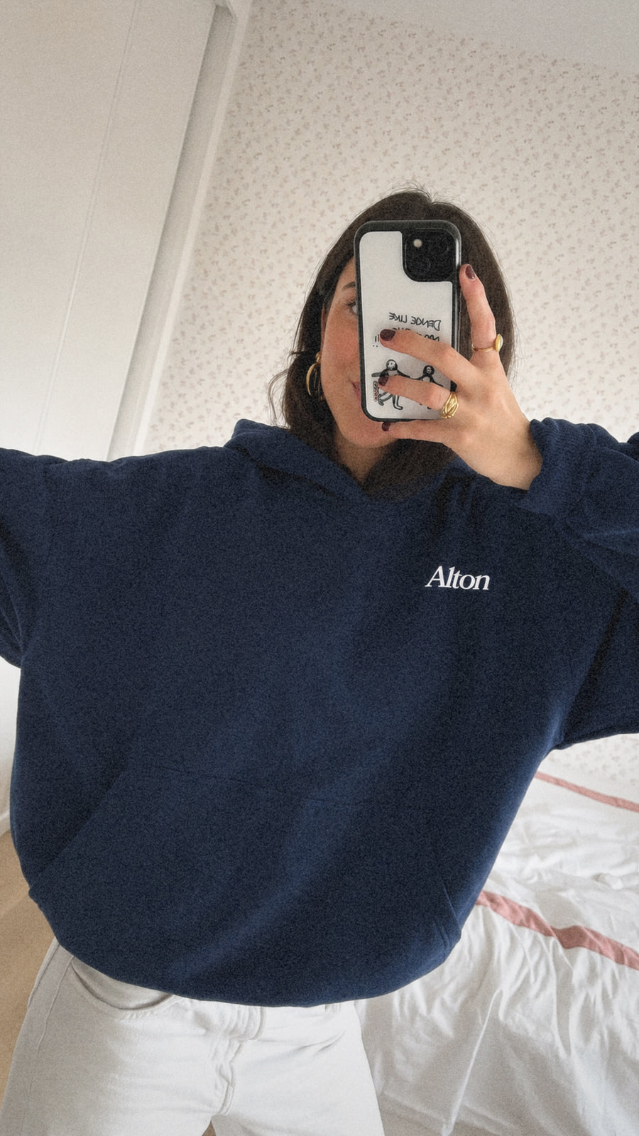 Love Letter From Athens Navy Hoodie