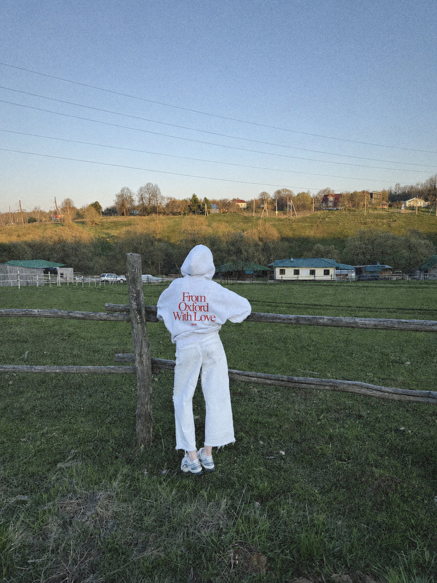 Love Letter From Oxford Gray Hoodie