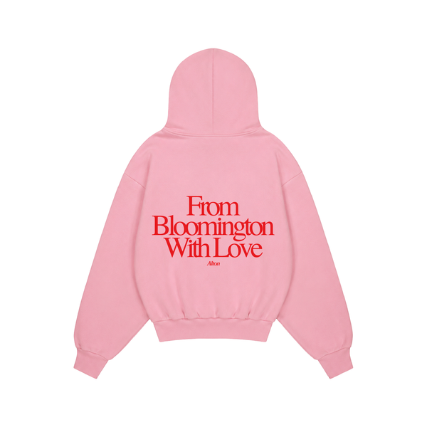 Bloomington Love Letter hoodie in Pink, back