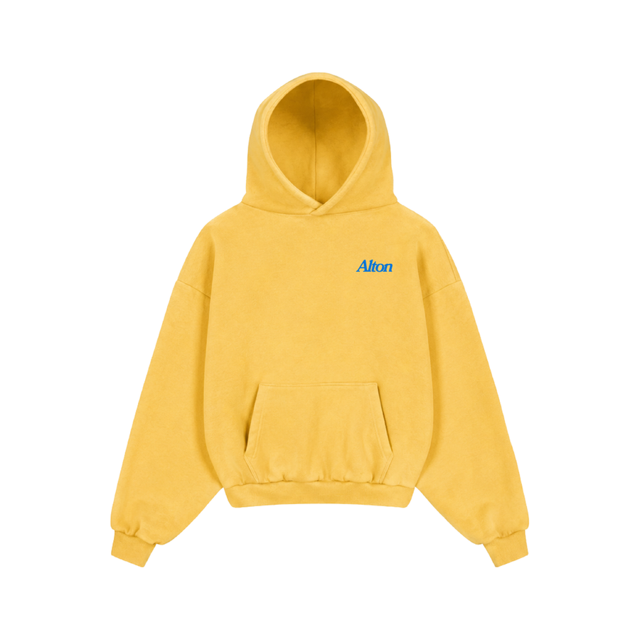 Bloomington Love Letter hoodie in Yellow, front