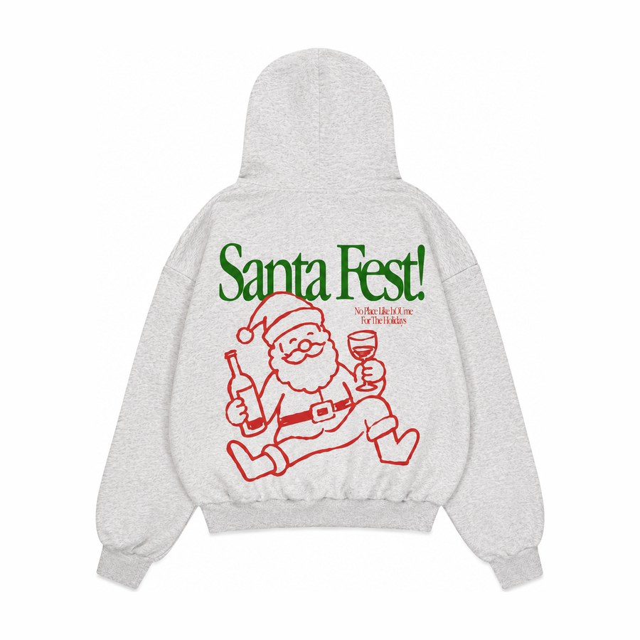 Santa Fest Gray Hoodie