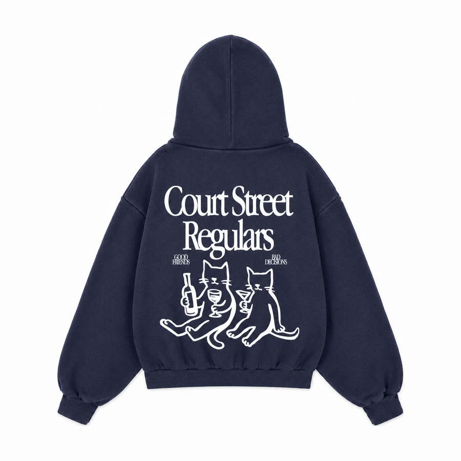Court Street Regulars Faded Blue Hoodie