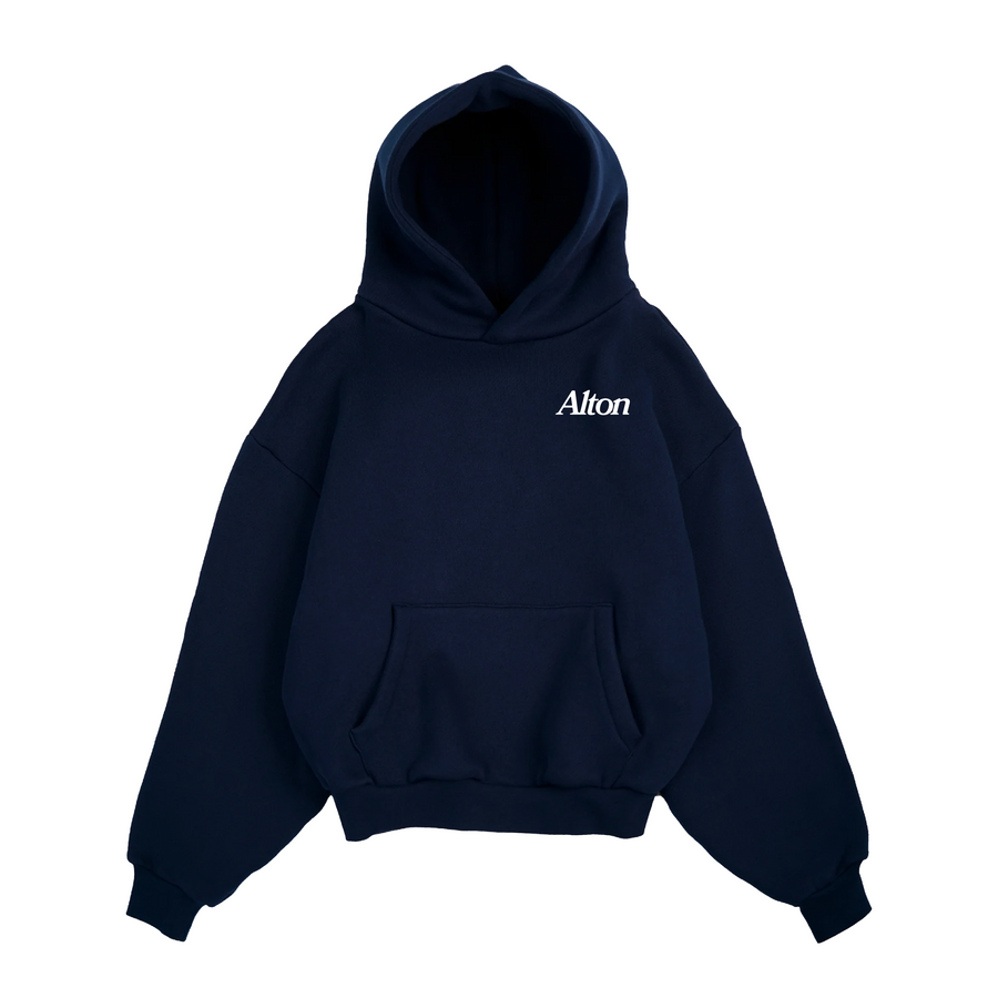 Love Letter From Clifton hoodie in navy, front