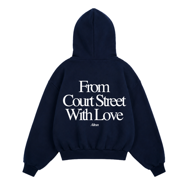 Love Letter From Athens Navy Hoodie