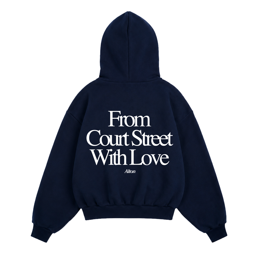 Love Letter From Athens Navy Hoodie