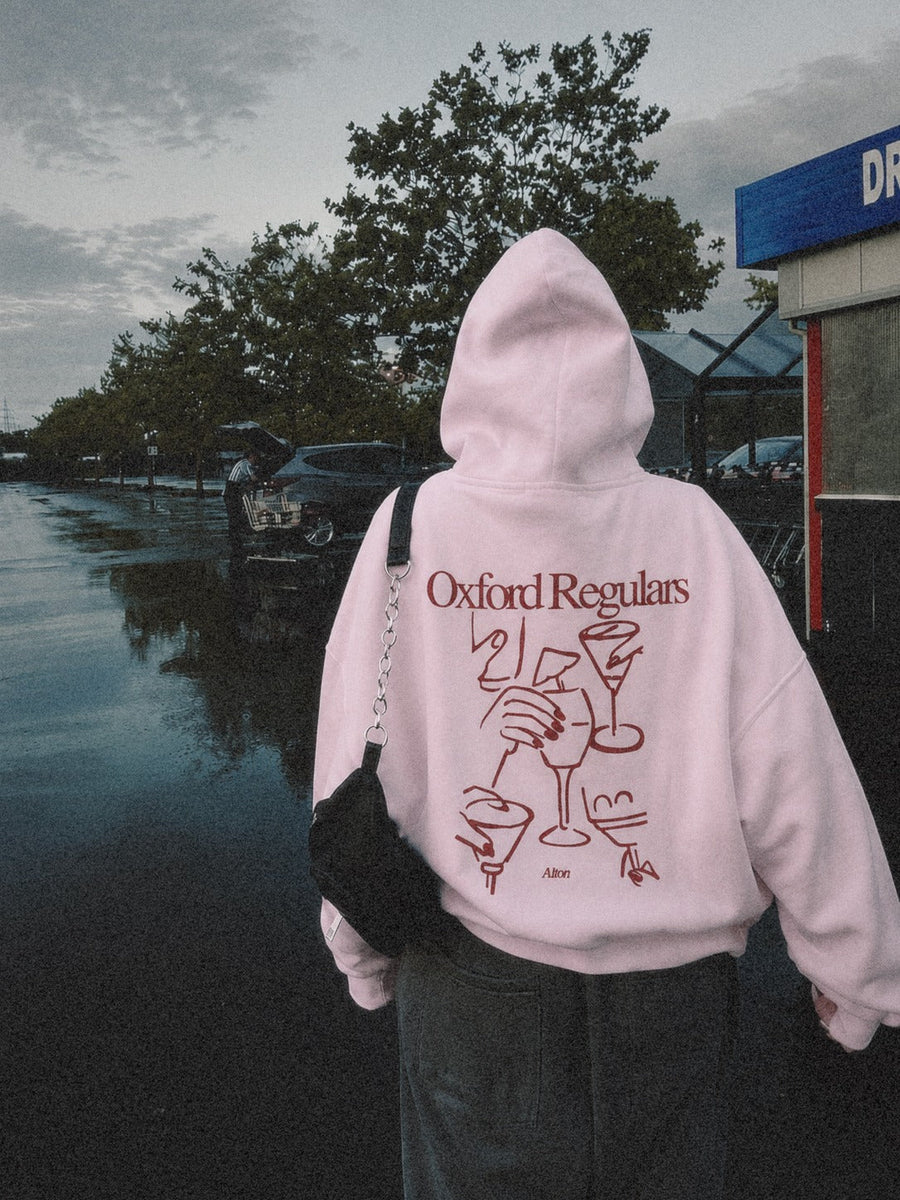 Oxford Regulars pink hoodie — back print