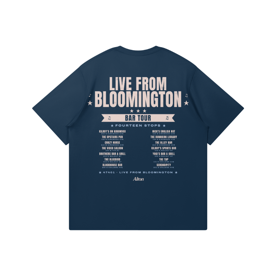 Live From Bloomington Bar Tour Navy Tee