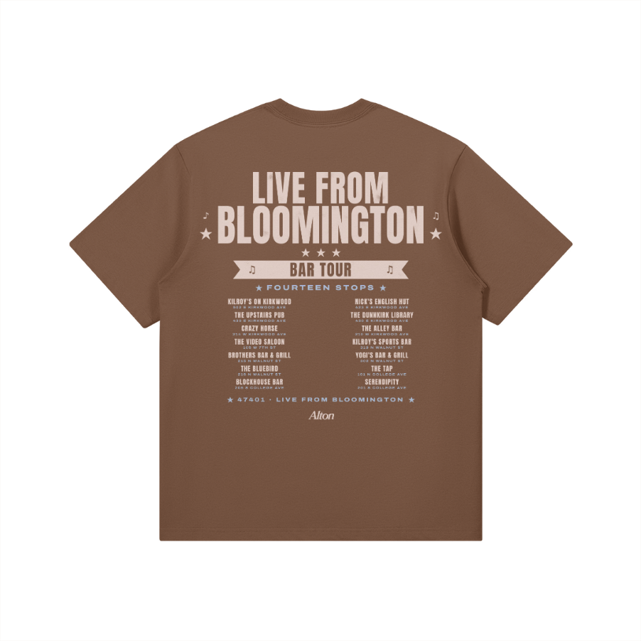 Live From Bloomington Bar Tour Brown Tee