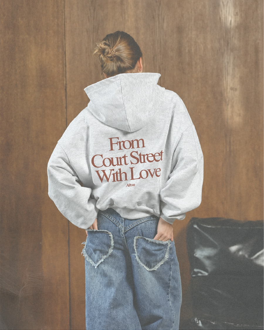 Love Letter From Athens Gray Hoodie