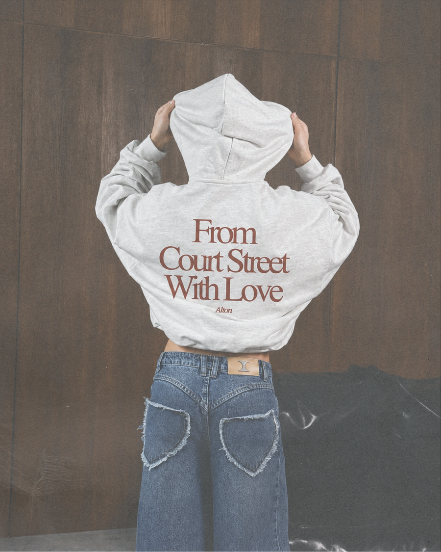 Love Letter From Athens Gray Hoodie