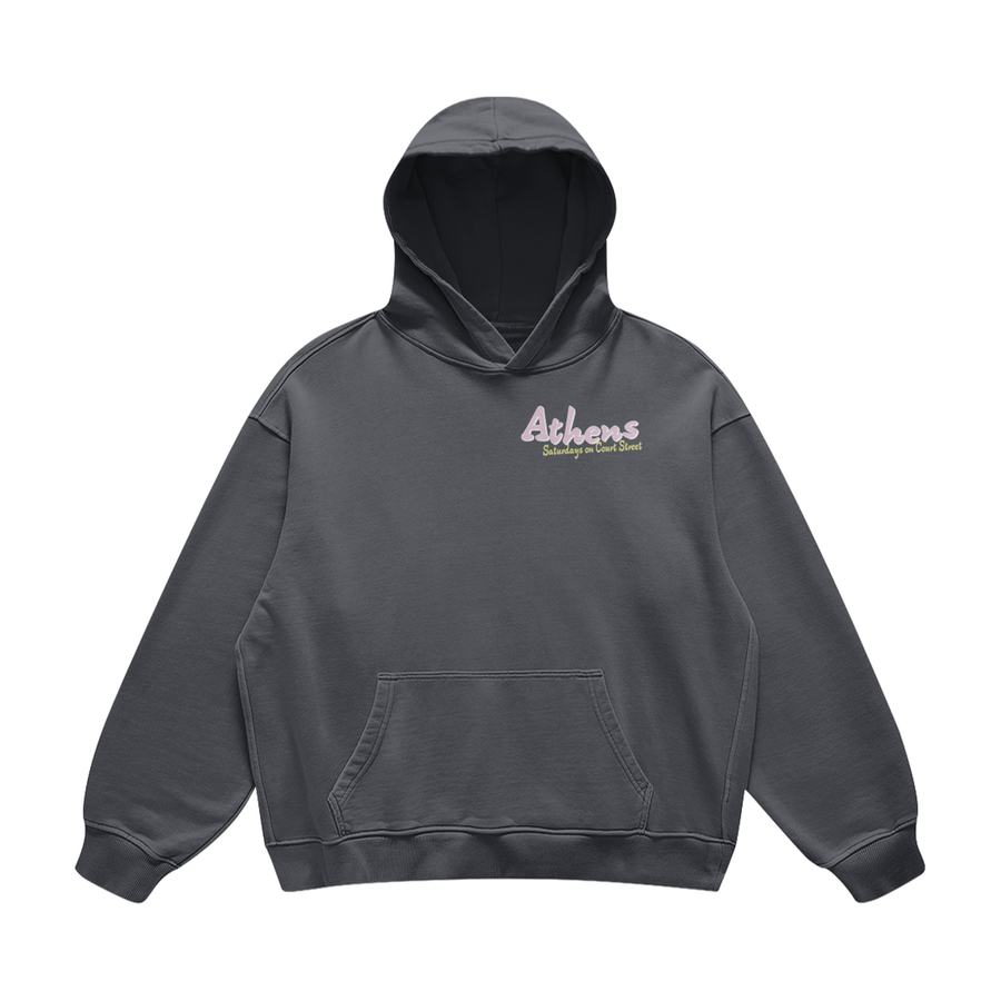 Saturday on Court Street Carbon Gray Hoodie