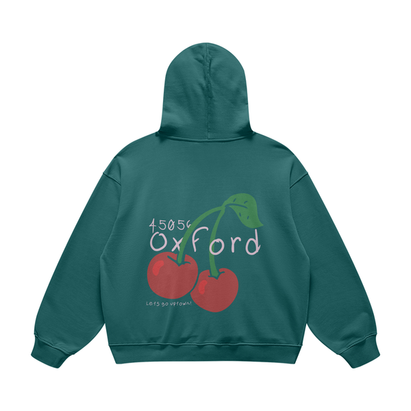 Oxford Cherries Blueish Green Hoodie