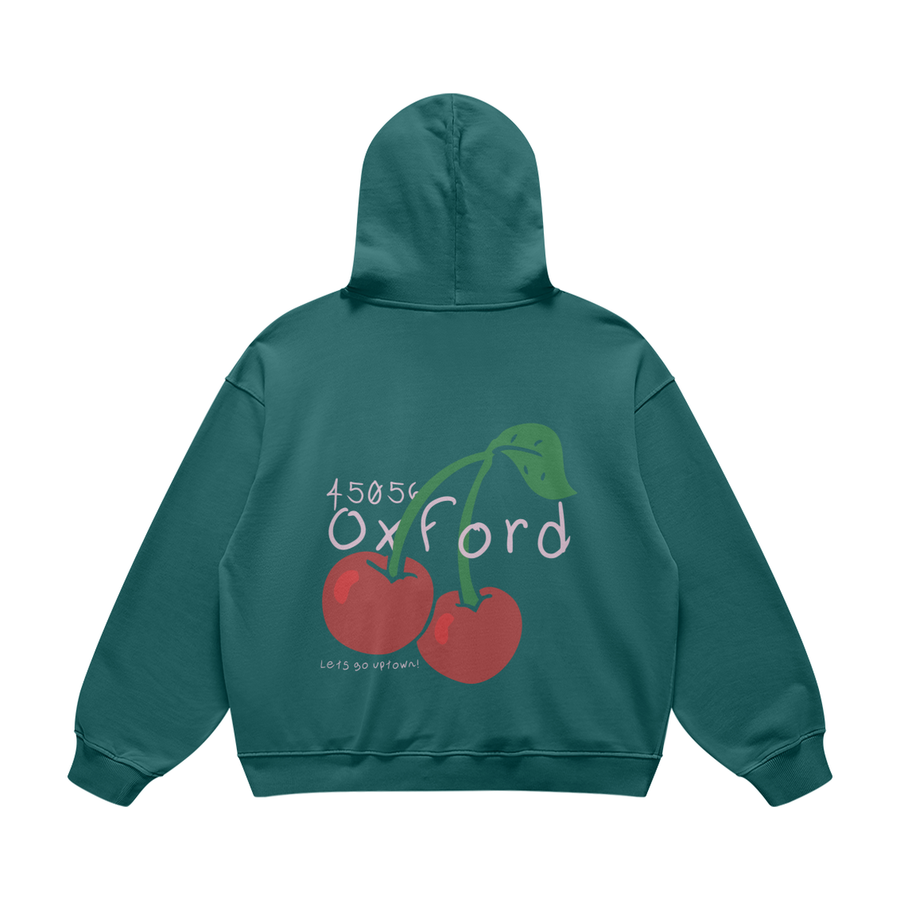Oxford Cherries Blueish Green Hoodie