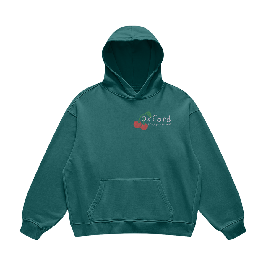 Oxford Cherries Blueish Green Hoodie