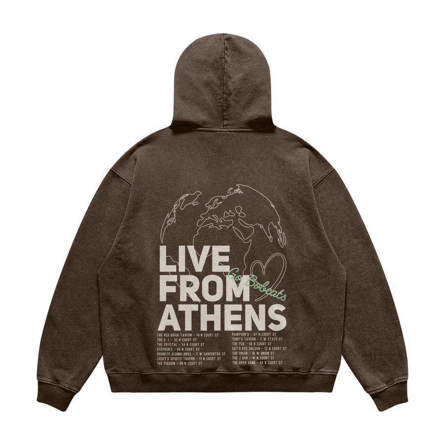 Live From Athens Brown Hoodie
