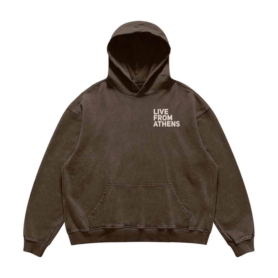 Live From Athens Brown Hoodie