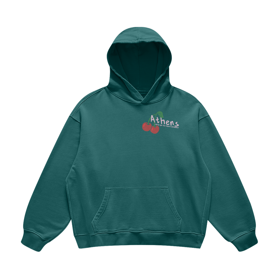 Athens Cherries Blueish Geen Hoodie
