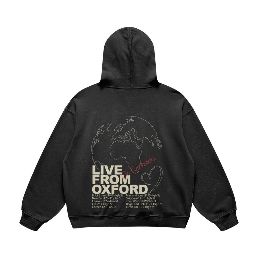 Live From Oxford Black Retro Hoodie