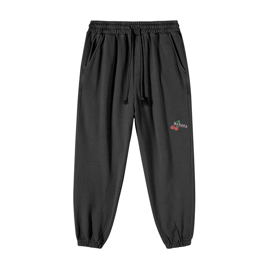 Athens Cherries Black Sweat Set Bottoms