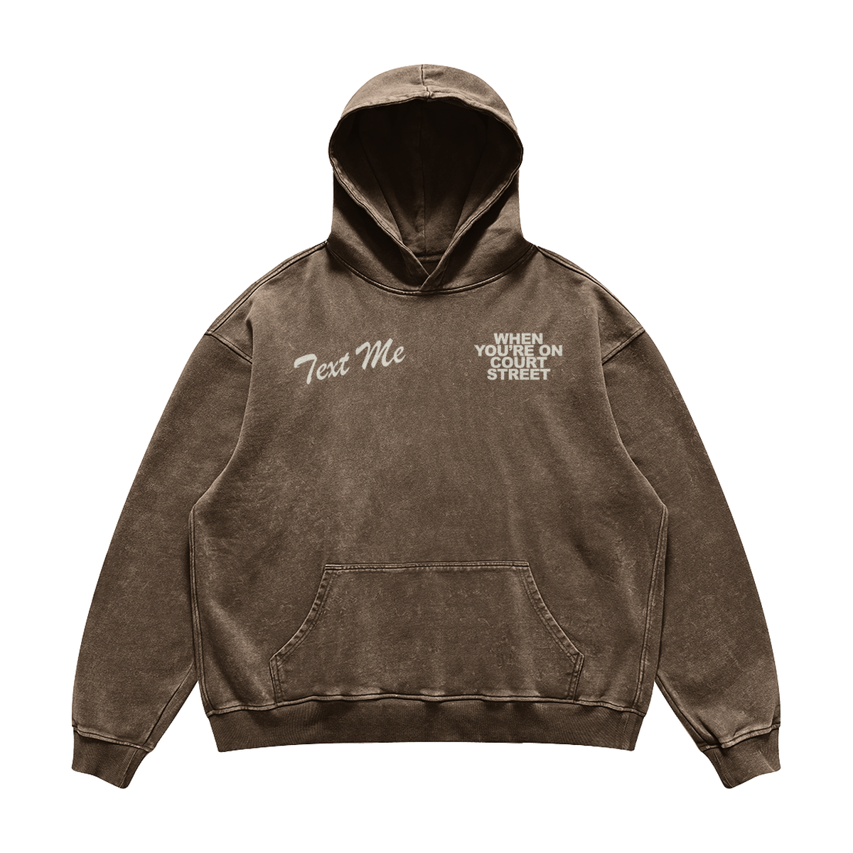 Text Me on Court Brown Hoodie