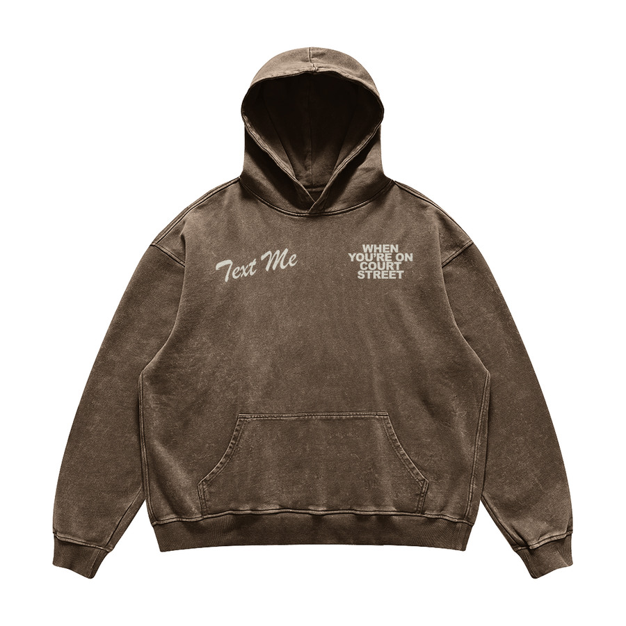 Text Me on Court Brown Hoodie