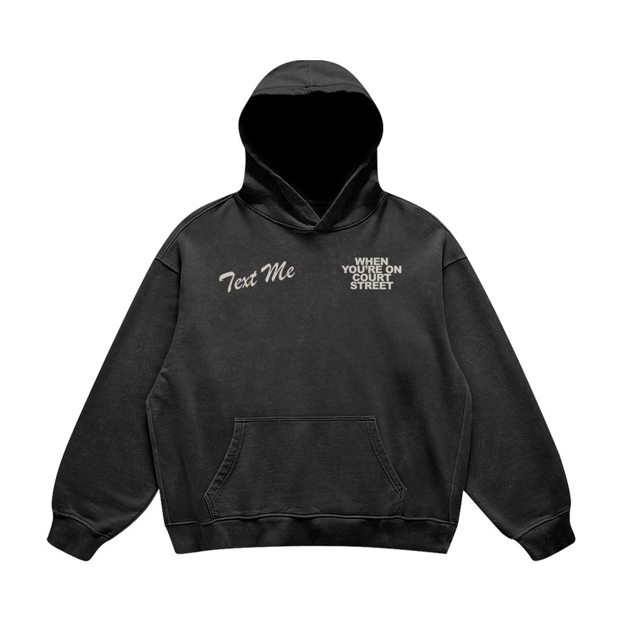 Text Me on Court Black Hoodie